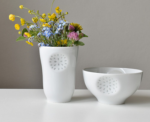 Rýžový porcelán porcelánový pohárek s miskou