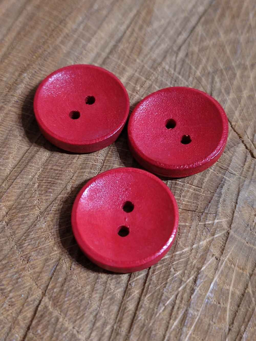 Dřevěný dekorační knoflík 20 mm červený