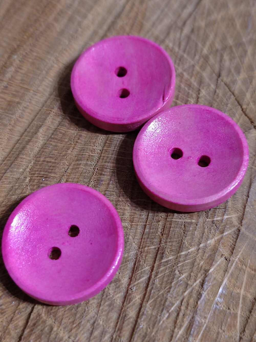 Dřevěný dekorační knoflík 20 mm růžová