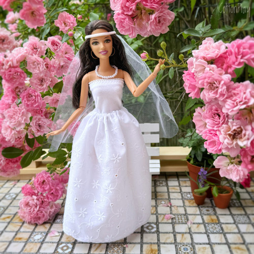 Sada oblečení pro Barbie - Svatební šaty Madeira