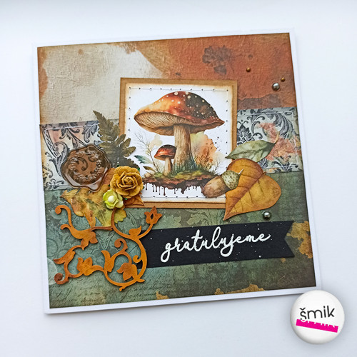 UNI přání s houbami "Gold Autumn"