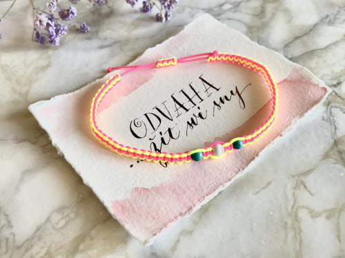 Macramé pink/yell neon