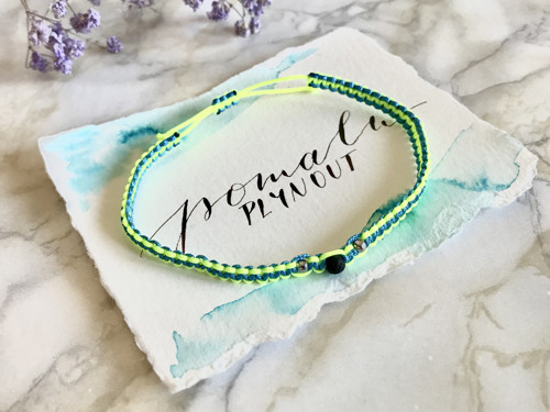 Macramé blue/yell neon
