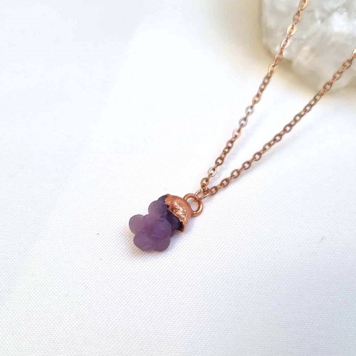 Hroznový ,,grape" chalcedon mini - náhrdelník