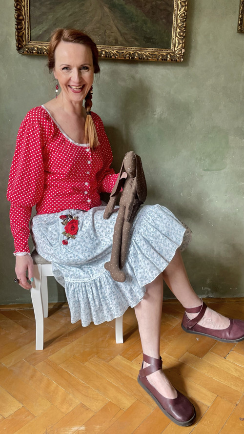 Outfit kabátek a vintage sukně ve vel. 38/40
