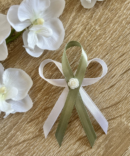 Šalvějové/sage green svatební vývazky