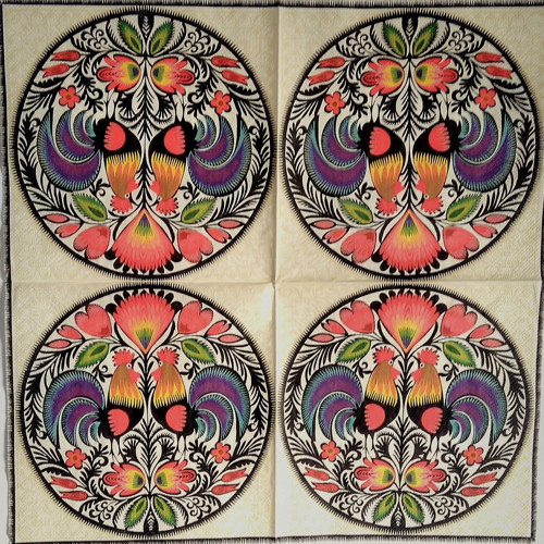Venkovský ornament v černém kruhu