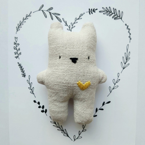 Tiny Bubu Bear Mustard Linen