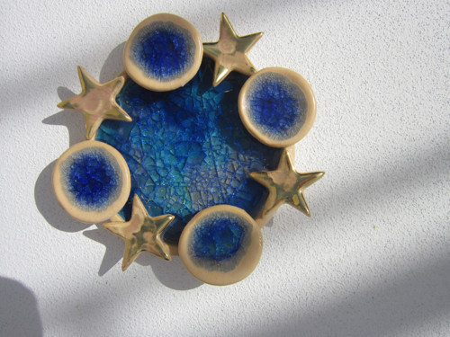 Modrozlatý miniadvent (svícen)