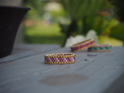 Prsten Miyuki "Summer Vibes, úzký"; fialový