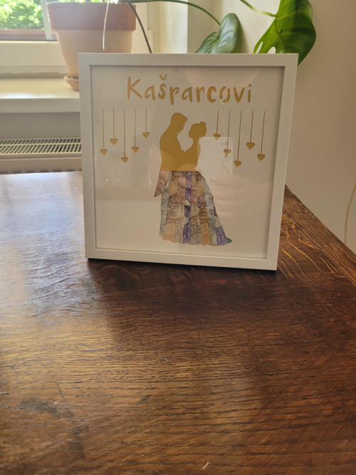 Rámeček na peníze pro novomanželé
