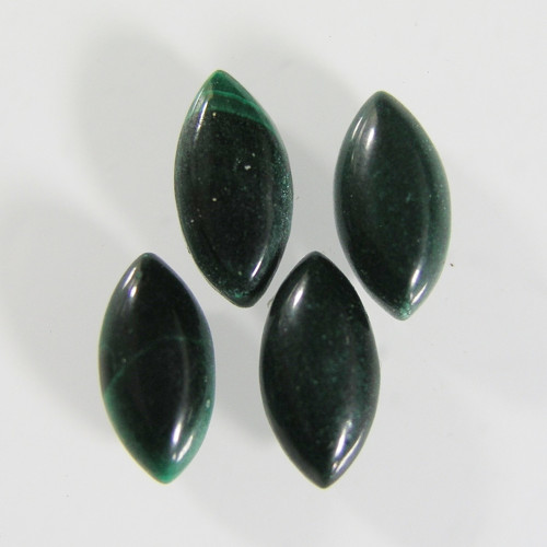 Přírodní Malachit, kabošon, 6,47 ct./4 ks, 10x5 mm