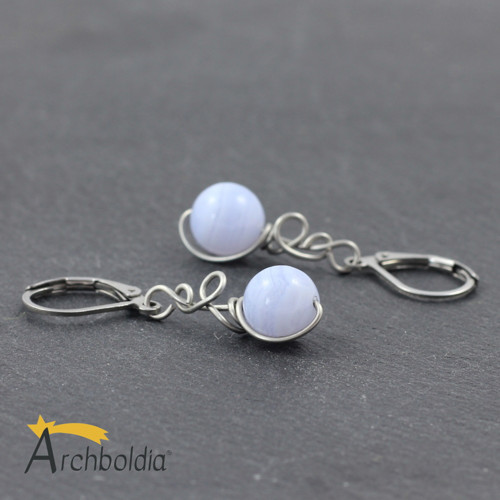 Náušnice Zrození s chalcedonem - S.Steel