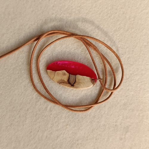 Přívěsek Pearl Coral Red metal olivovník No. 1404