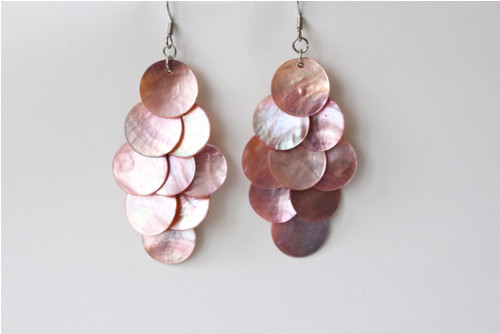 Perleťové náušnice pink — foto 1
