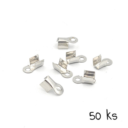 Koncovka plochá, 9x4 mm, platinová 50 ks