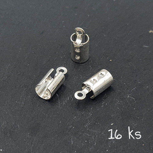 Koncovka kulatá 12x5 mm stříbrná 16 ks