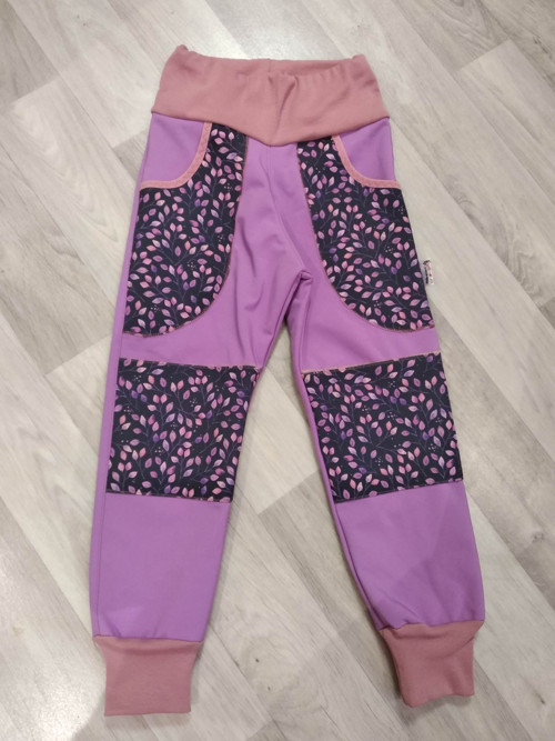 Softshellové kalhoty - 104 akvarelové lístky