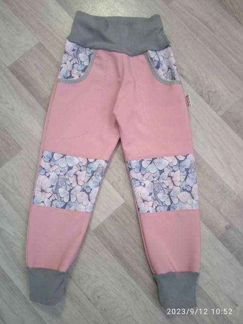 Zimní softshellové kalhoty - 98 kočičí víly