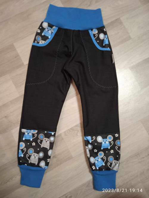 Beránkové softshellové kalhoty -104 myšky