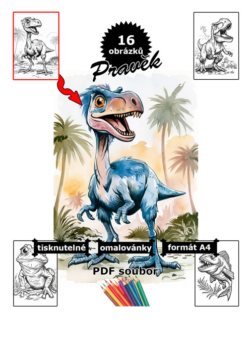 Prehistoric - omalovánky k tisku