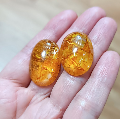 Citrín, ID 4061, 29x19 mm - pár