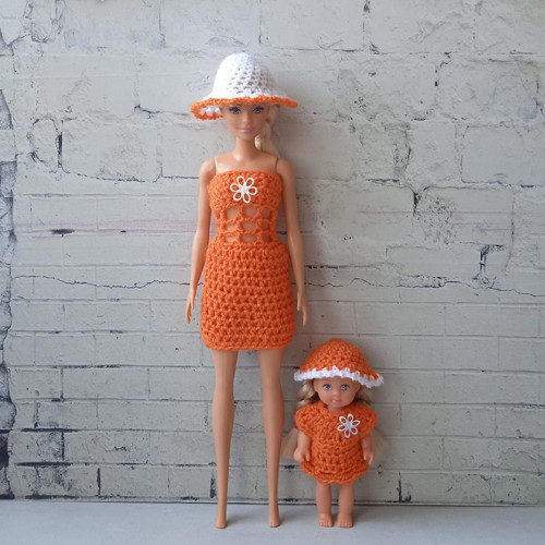 Oblečky pro Barbie a Evičku - klobouk,šaty — foto 1