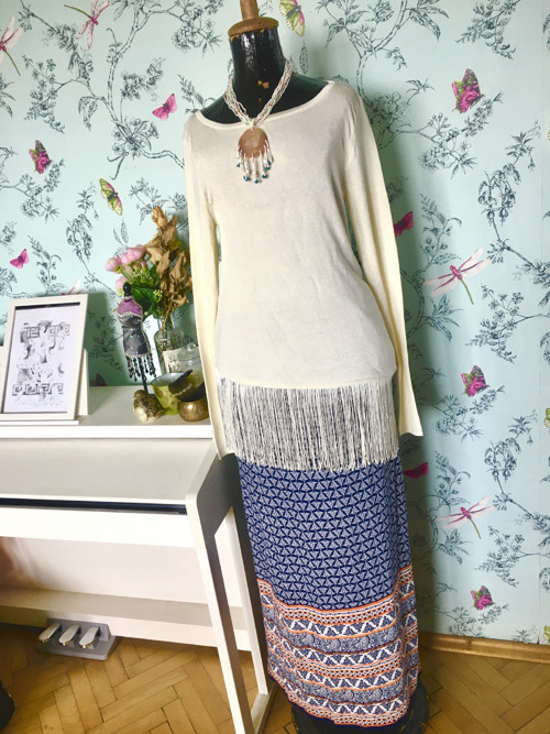 Boho svetřík halenka přízový — foto 1