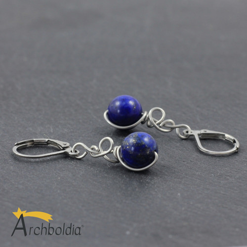 Náušnice Zrození s lapisem lazuli - S.Steel