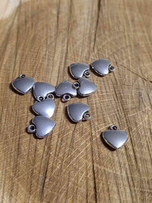 Přívěsek srdce 10x12 mm barva platina
