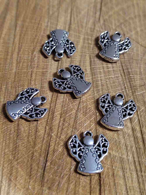 Přívěsek 15x16 mm anděl barva platina