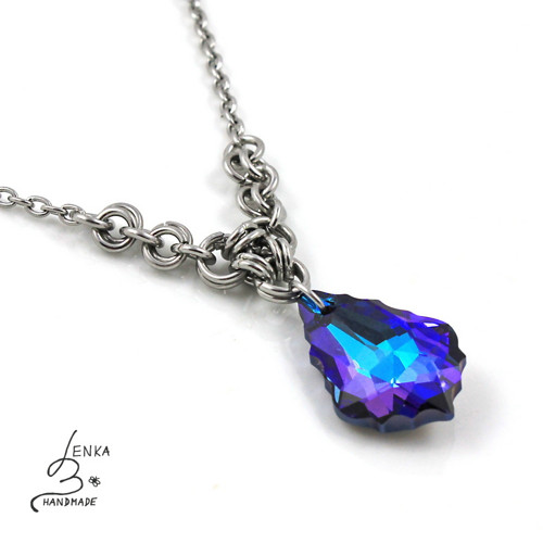 Náhrdelník Swarovski baroko Heliotrope kroužky