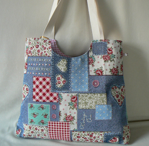 Taška Jeans patchwork