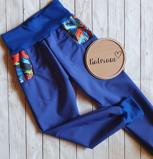 Letní softshellové kalhoty-královsky modrá — foto 1