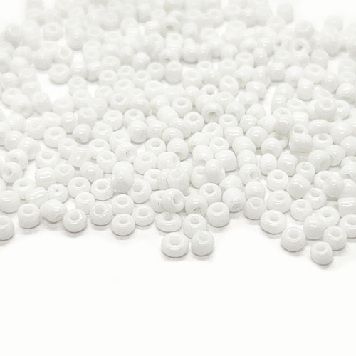 Rokajl skleněný, bílá, 2mm, 50g