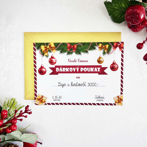 Dárkový poukaz k vyplnění
