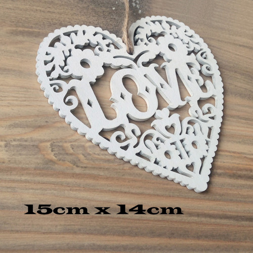 Srdíčko LOVE - výřez - 15cmx14cm