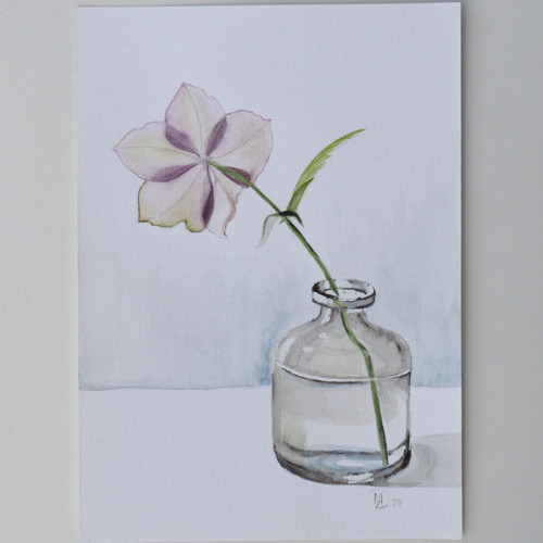 Originál, akvarel - křehkost ve váze - 23,5x17cm