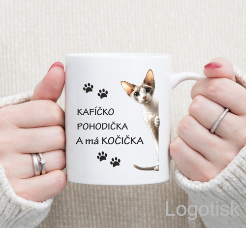 Hrnek na kafe KOČKA Cornish rex — foto 1