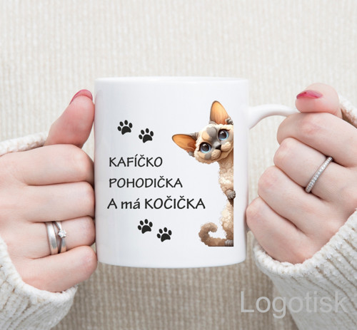 Hrnek na kafe KOČKA Devon rex — foto 1