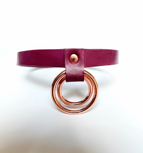 Kožený Choker s kruhy — foto 1