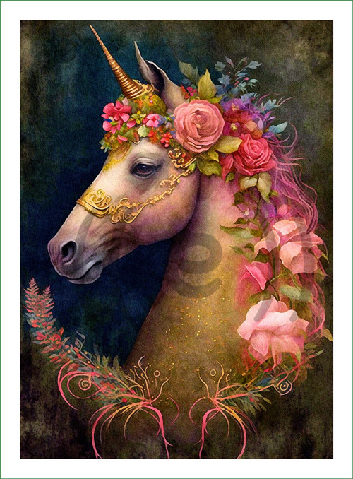 Látkový panel - DI (147) - květinoví koně