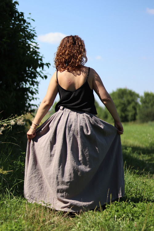 Lněná sukně krepovaná — foto 1