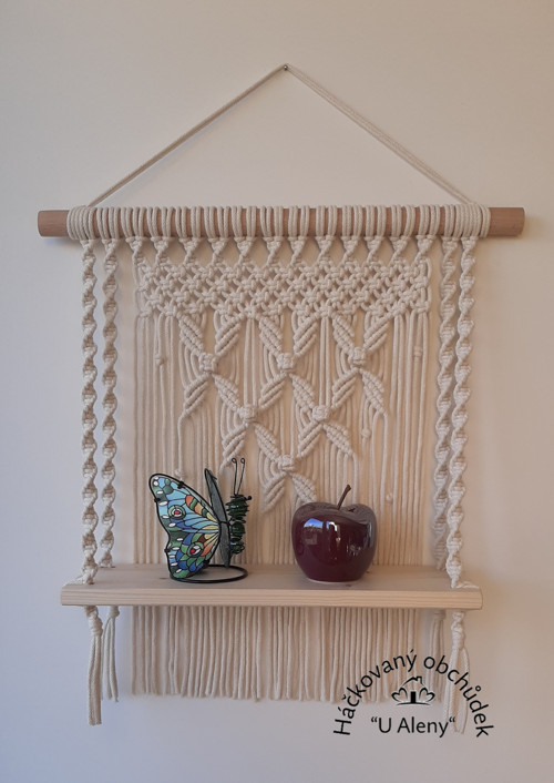 Polička - Macramé na zeď/ SLEVA — foto 1