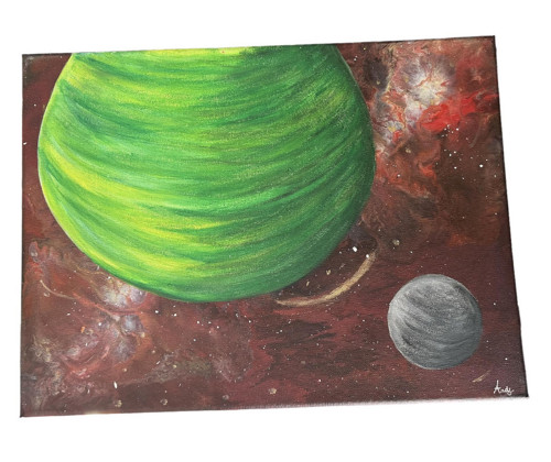 Zelená planeta a měsíc