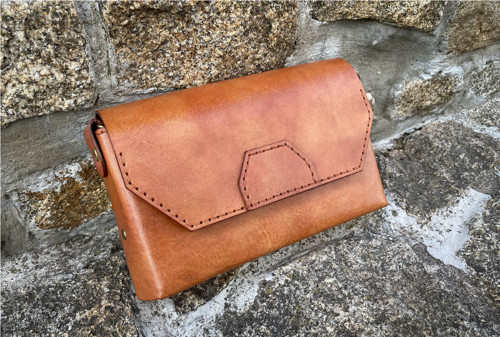 SAVANA Kožená elegantní kabelka, ručně šitá