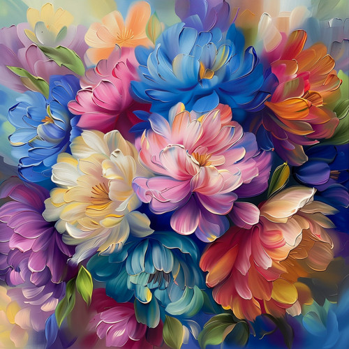 Obraz na platně Květiny IV, 40x40 cm.