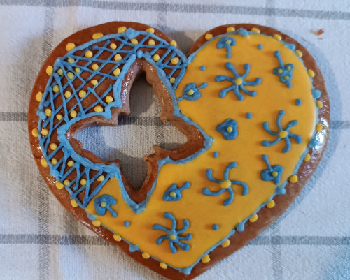 Dekorační větší srdíčko - motýl
