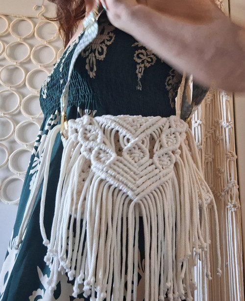 Boho kabelka LuLu / krémová