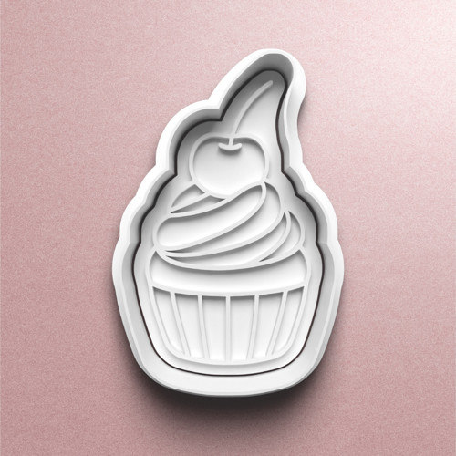 Vykrajovátko na téma Jídlo - cupcake s třešinkou